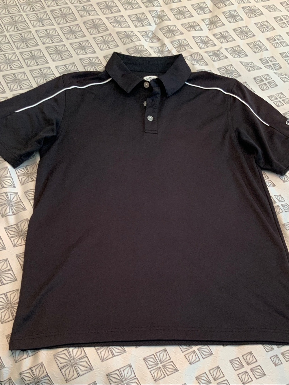 Callaway Black Golf Polo with White Piping